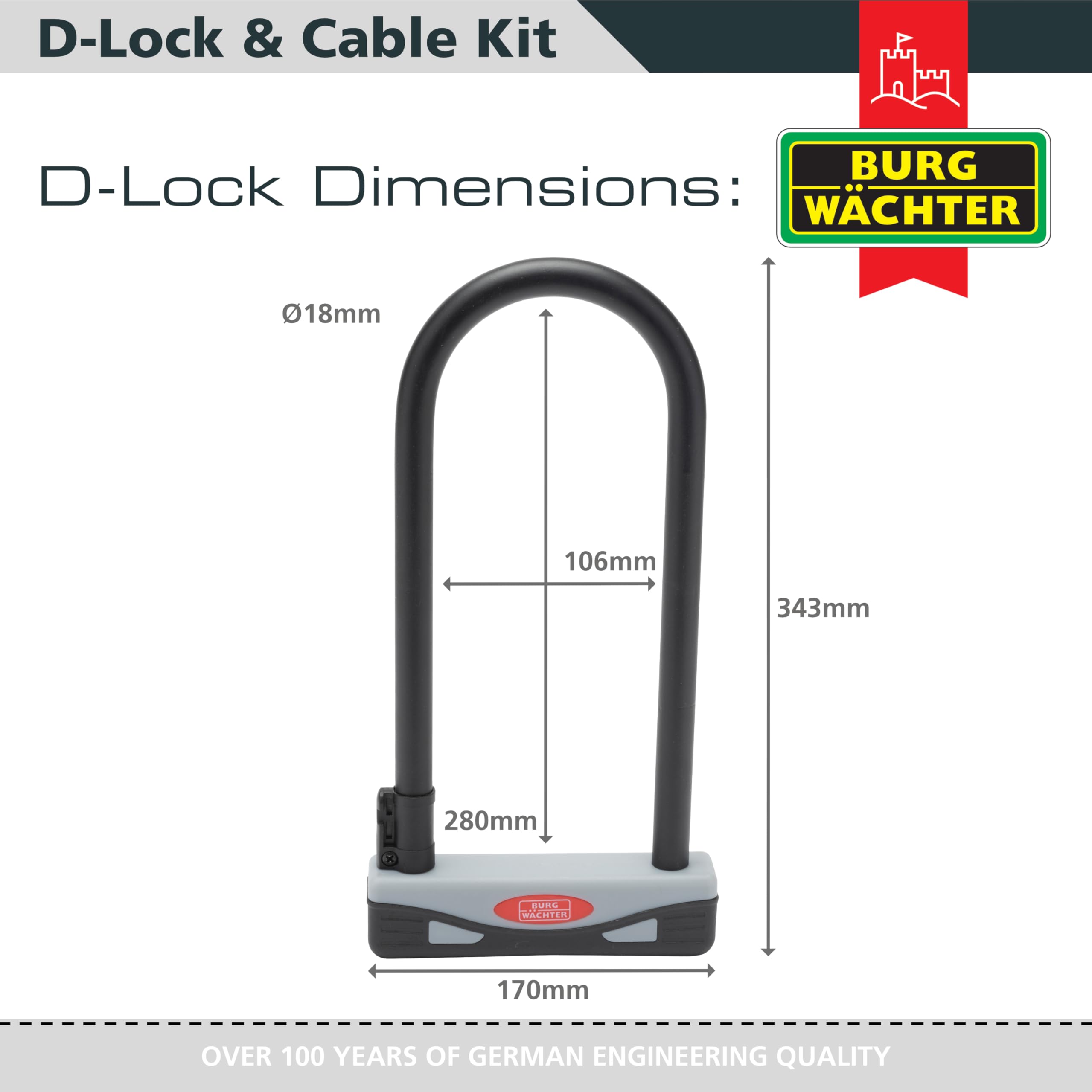 Burg-Wächter 330 65 Antivol Pour Deux-roues Multicolore