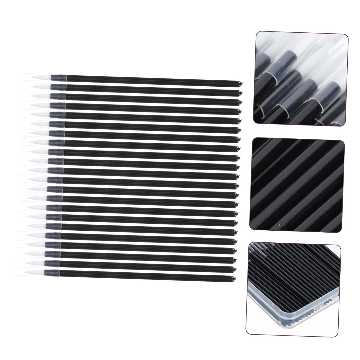 50pcs Lidded Eye Makeup Brush Fine Precision Eyeliner Applicators for Simple Makeup Versatile Cosmetic Brushes for Eyeliner Blush Eyeshadow and More