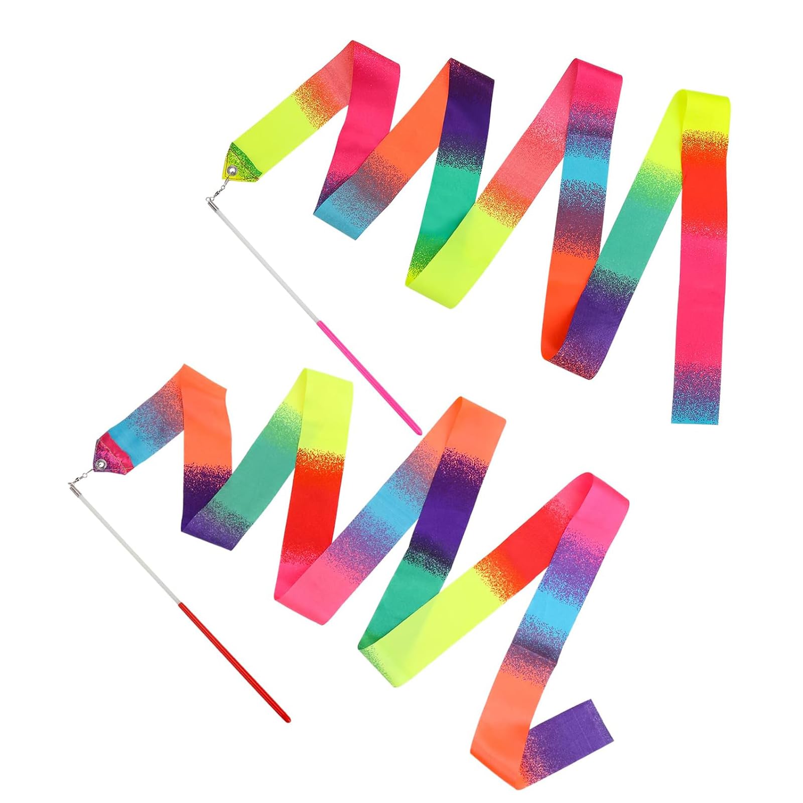 HANXIANG 4Pcs 2M Rainbow Rhythmic Dance Ribbons