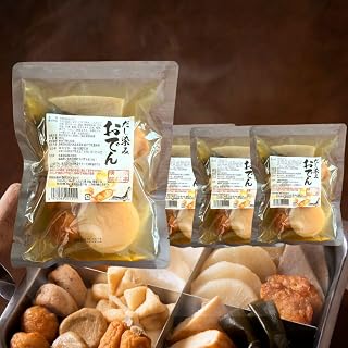 おでん【横浜開花亭】だし染みおでん 7種360g×4袋セット レトルトパック 常温保存 化学調味料不使用 常備品 大根、こんにゃく、昆布、ちくわ、玉子、ごぼう巻き、揚げボール
