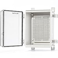 Vista 31 de QILIPSU Carcasa WiFi para exteriores, 14.6 x 10.6 x 5.9 pulgadas, caja de conexiones eléctricas impermeables IP67, plástico ABS transparente