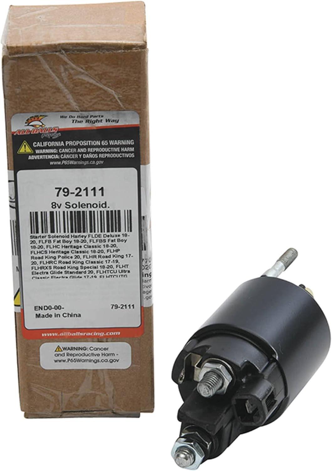 All Balls Racing 79-2111 Solenoid M8 Compatible with/Replacement for Harley FLDE Deluxe, FLFB Fat Boy, FLHC Heritage Classic 2018-2020, FLFBS Fat Boy, FLHCS Heritage Classic 2018-2021