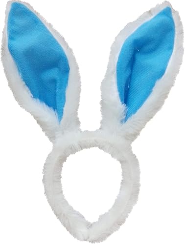 Amscam - Diadema para orejas de conejo de Pascua azul oscuro 11 pulgadas multicolor Azul