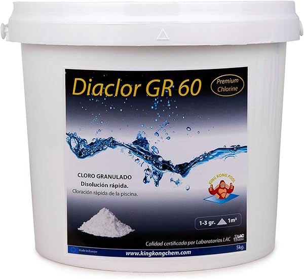 Cloro Choque disolución rápida para Piscinas DIACLOR GR 60 5 KG - Dicloro granulado Puro - DIASA INDUSTRIAL - 3