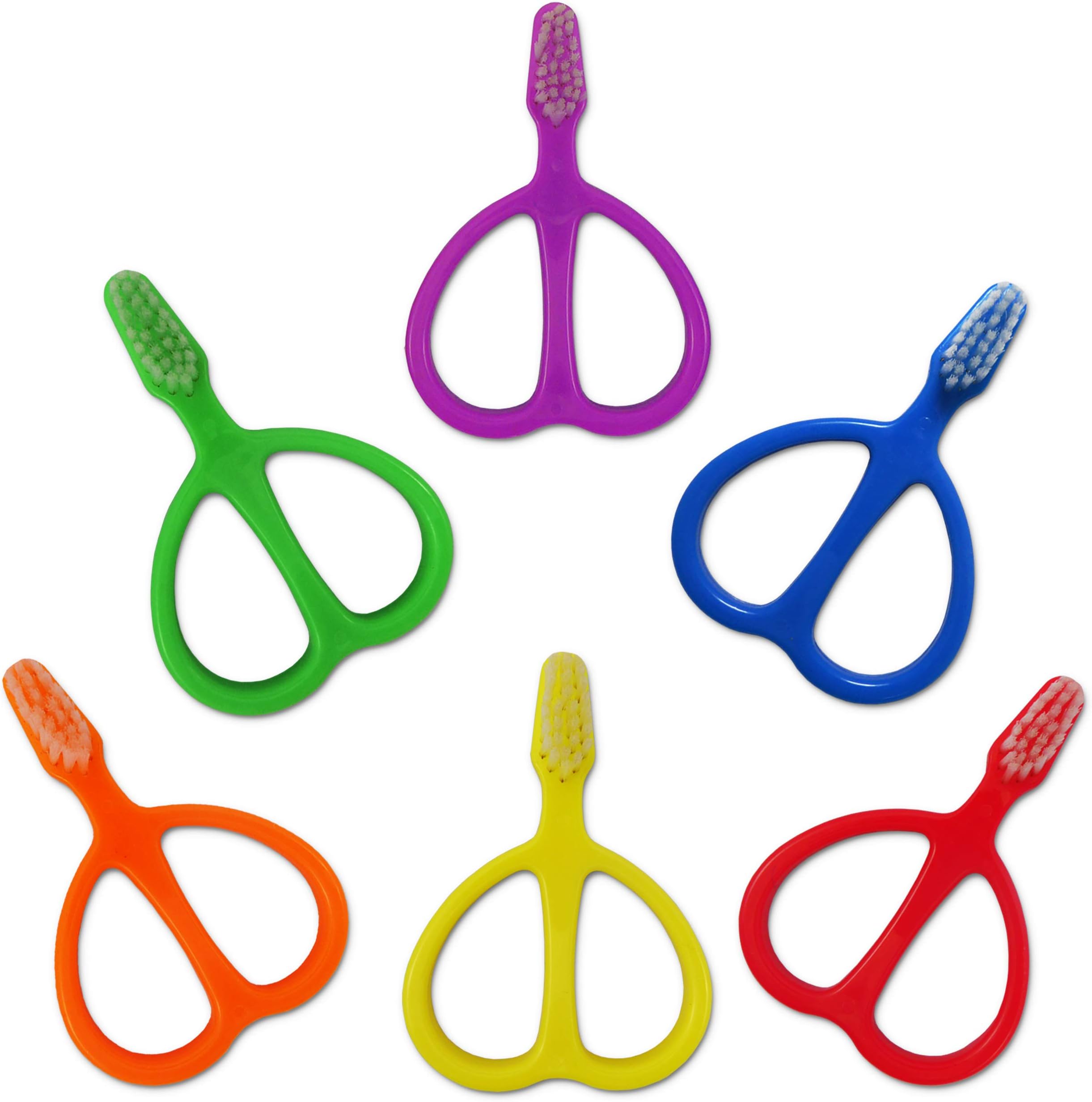 6 x Baby Toothbrush ~ Double-Handle Brushes 0-2 Years