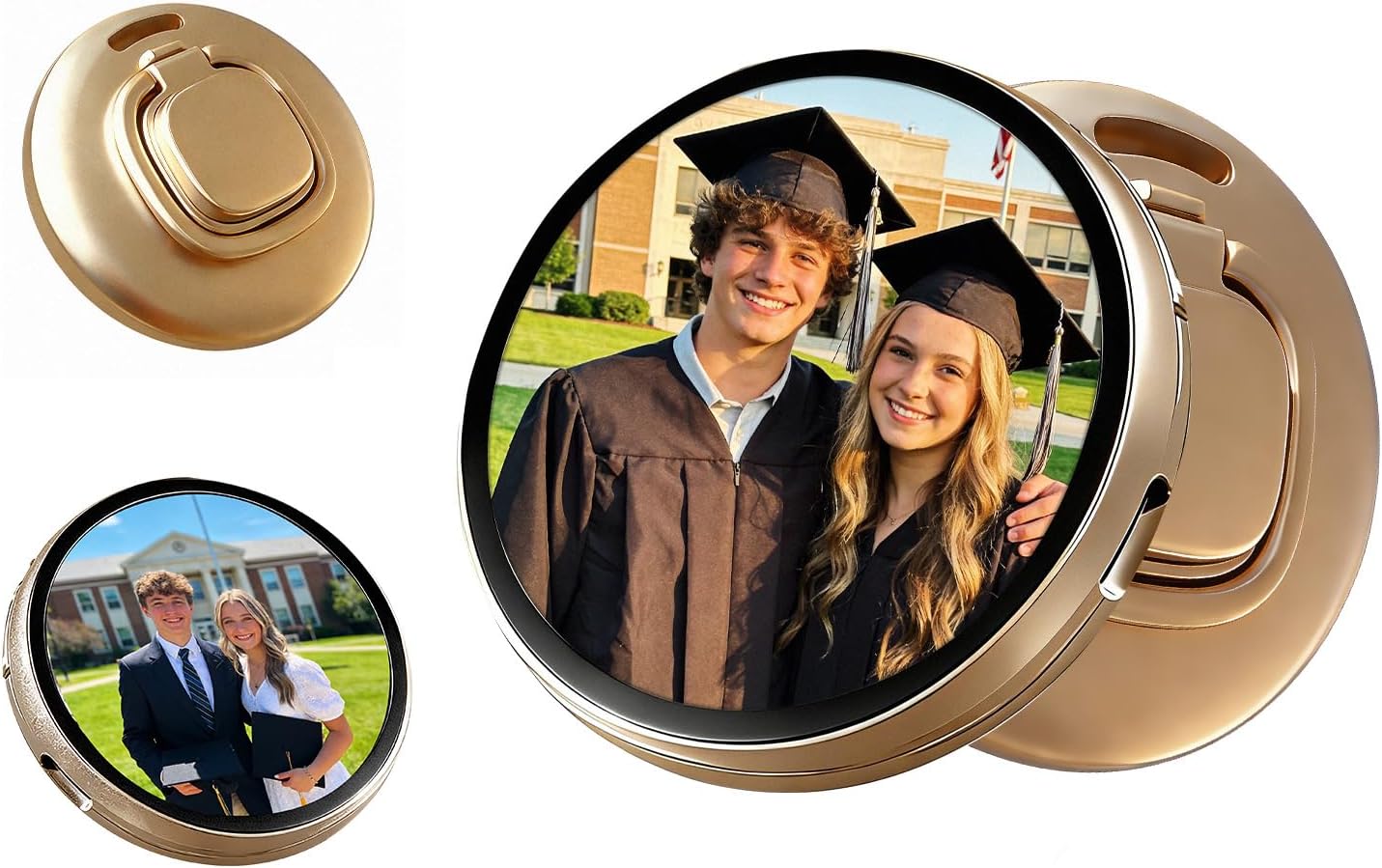 Mini LED Electronic Pin 1.89” Digital Photo Frame Button Badge, Touch Control Photo & GIF Display, Ideal Gift for Events & Daily Use