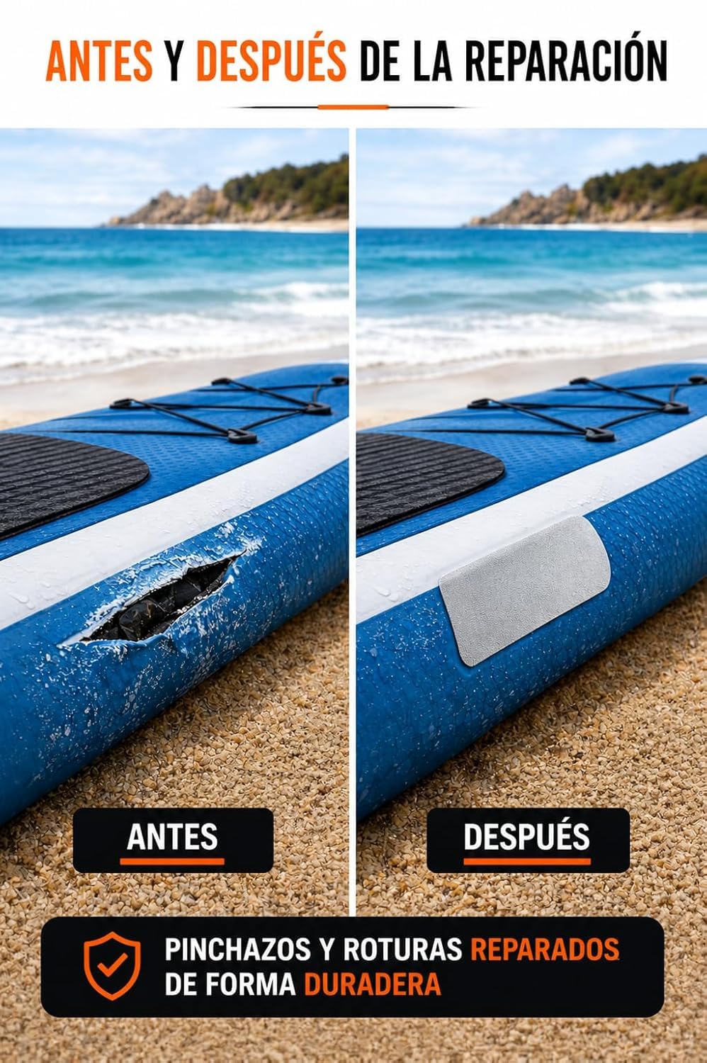 Colle PVC 2 composants 125 ml Zodiac Paddle Surf Kayak Gonflables - Kit de réparation avec patchs, pinceau, gobelet, gants et lingette