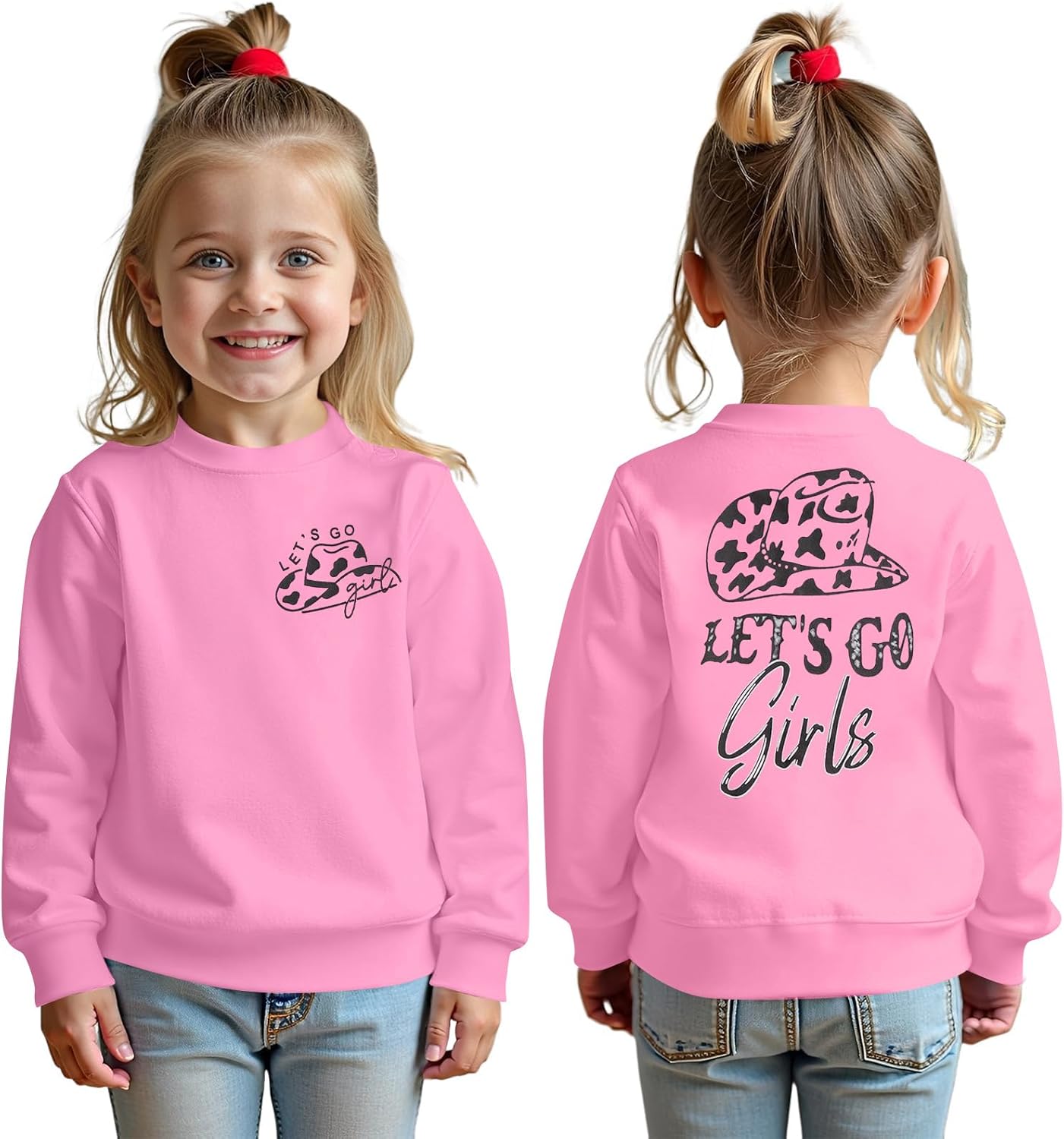 幼児 赤ちゃん 女の子 スウェットシャツ プルオーバー Lets Go Girls カウガール ウエスタンシャツ クルーネック トッ