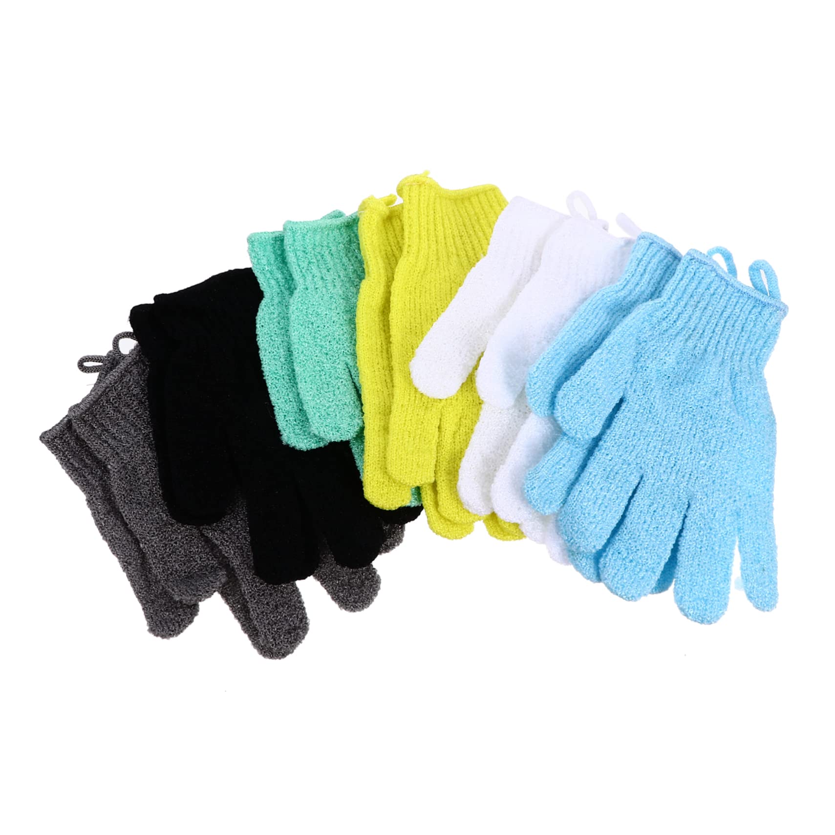 FRCOLOR 12Pcs Bathing Exfoliating Gloves for Skin Care Comfortable Polyester Body Scrubber for Men Women Promote Circulation Remove Dead Skin Shower