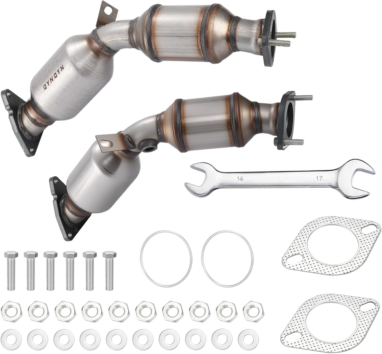 Left and Right 2-PC Catalytic Converter Kit Fit For Infiniti Q50, G35, G37, QX50, Q60, M35, M37, QX70, Q70, Q70L, FX35, FX37, Q40, EX35, EX37 & Nissan 370Z 3.5L 3.7L Replace17116(EPA Compliant)