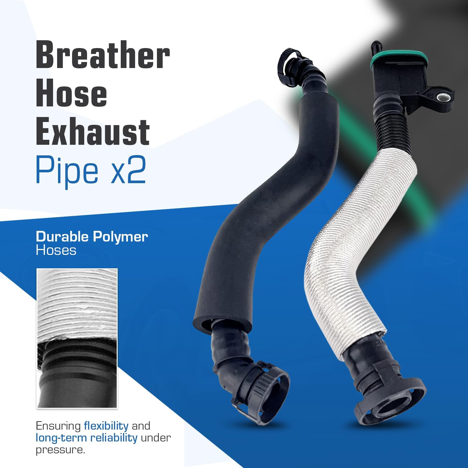 PCV Crankcase Vent Valve Breather Hose Kit - Compatible with Audi VW 2.0L Turbo A3 8P, A5 B8, Q5, TT, Golf GTI MK5, MK6, Jetta, Passat B6, Tiguan - Replaces 06H103495AH, 06H103495AC, 06H103495E
