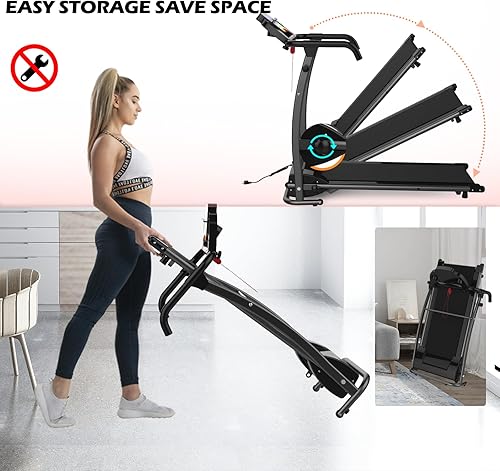 Miniatura 2 de Cinta de correr plegable, almohadilla para caminar, cintas de correr para el hogar y la oficina, 2.5 HP, portátil, eléctrica, plegable, máquina de