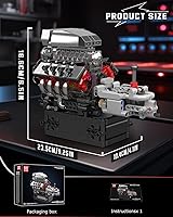 Vista 6 de Mould King 10225 V8 Engine Model kit That Runs- Build Your Own STEM V8 Model Engine with Transmission, 8-Cylinder Car Engine kit Building