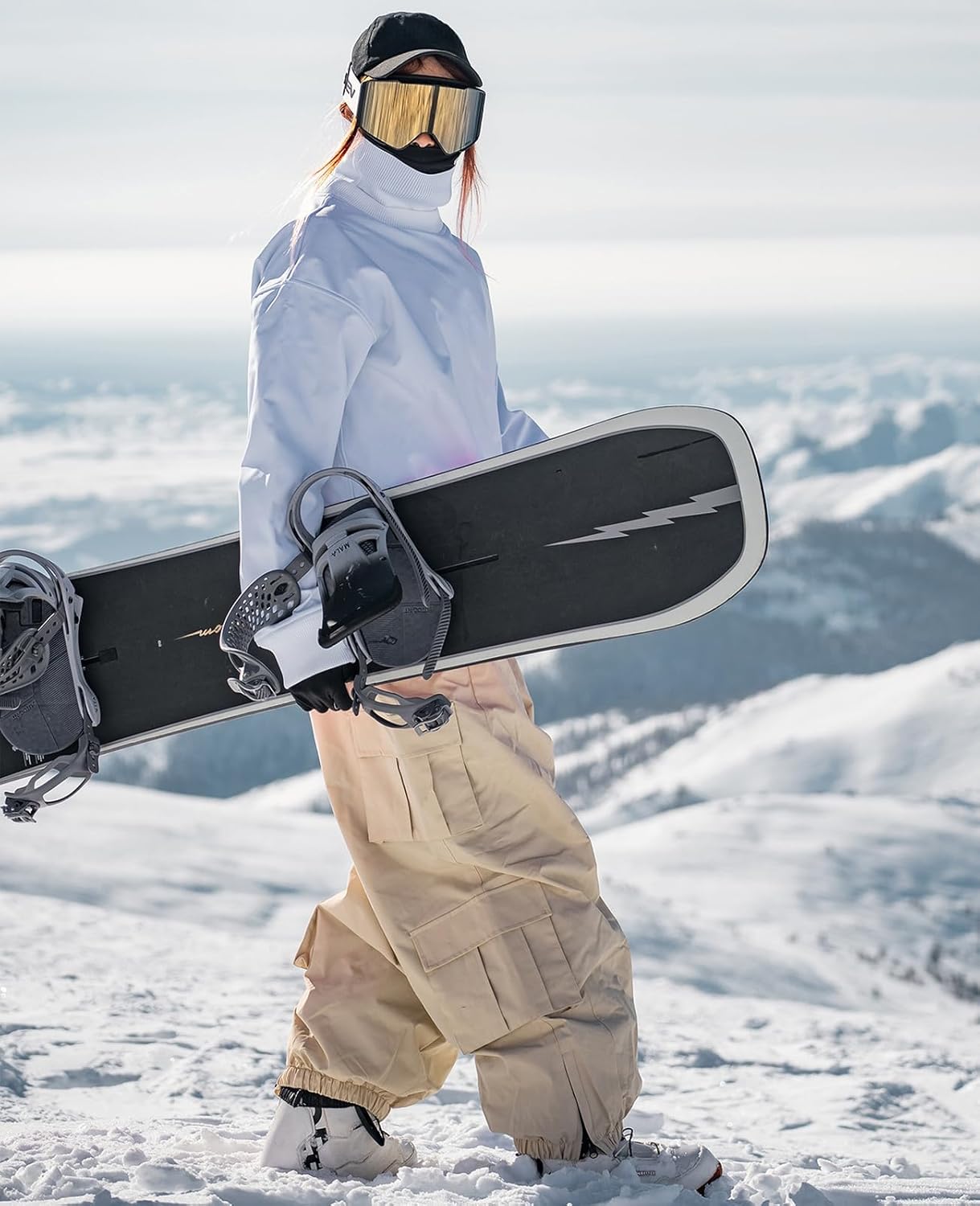 Mens Baggy Cargo Ski Pants Super Baggy Snowboard Snow Pant Women Insulated Loose Pant Sports Waterproof - Image 2