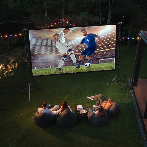 Miniatura 6 de Outdoor Projector Screen with Stand: LEORFI 150 inch Projector Screen Portable, Indoor Projections Screen and Stand, Rear Front Movie Screen 16:9 4K