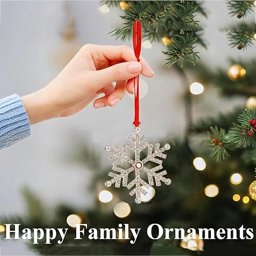 Miniatura 6 de 3 adornos colgantes para árbol de Navidad, decoración de Navidad, decoración de Navidad, decoración de regalo de recuerdo (copo de nieve dorado rosa)