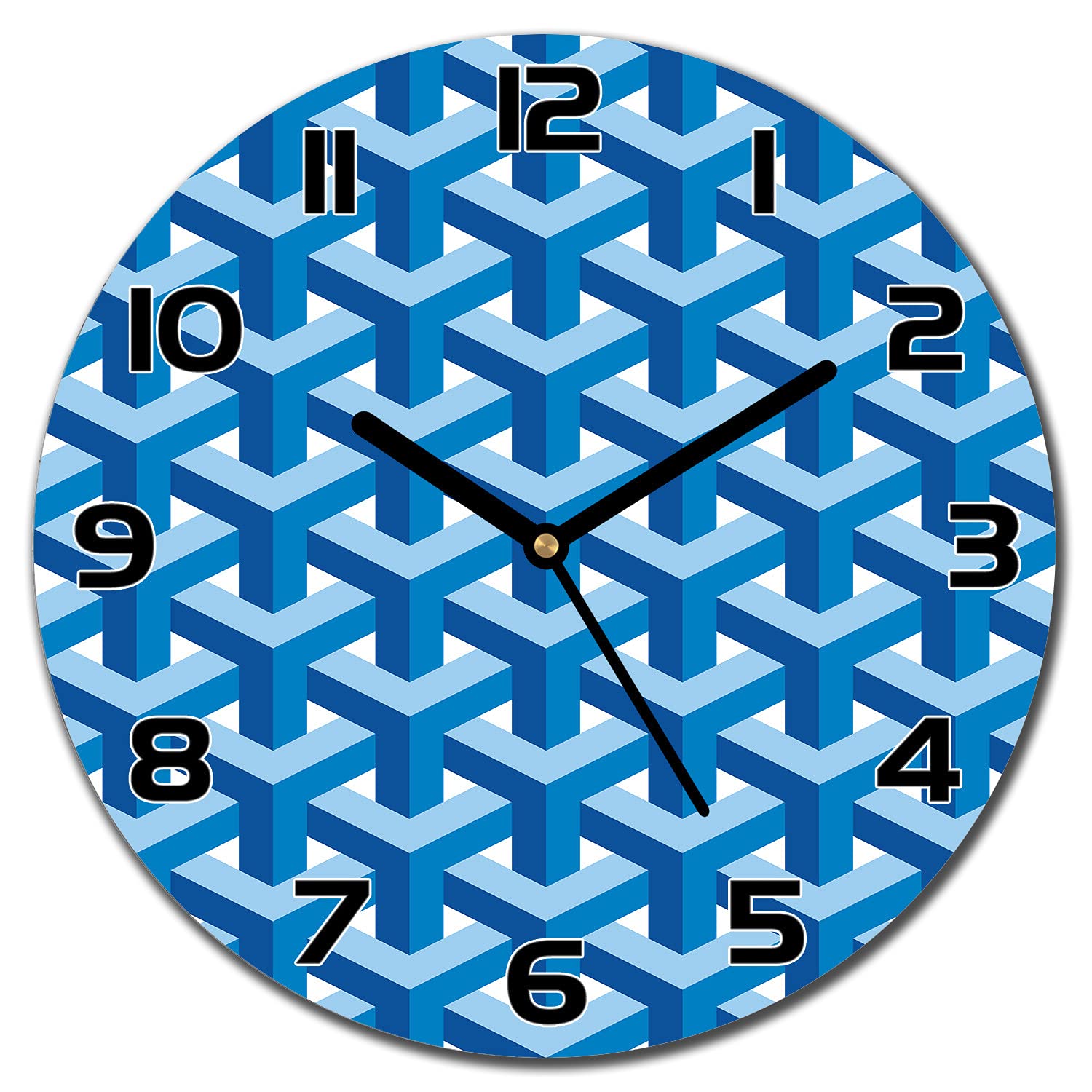 Horloge en verre 30 cm Moderne Cuisine Salon Escre des Lignes