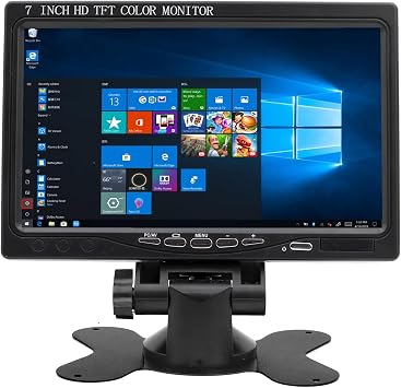 7 inch Small HDMI Monitor 1024x600 Resolution Small 1080P Portable IPS Monitor with Built-in Speakers HDMI VGA AV Input for Gaming CCTV Security Camera Raspberry Pi PC