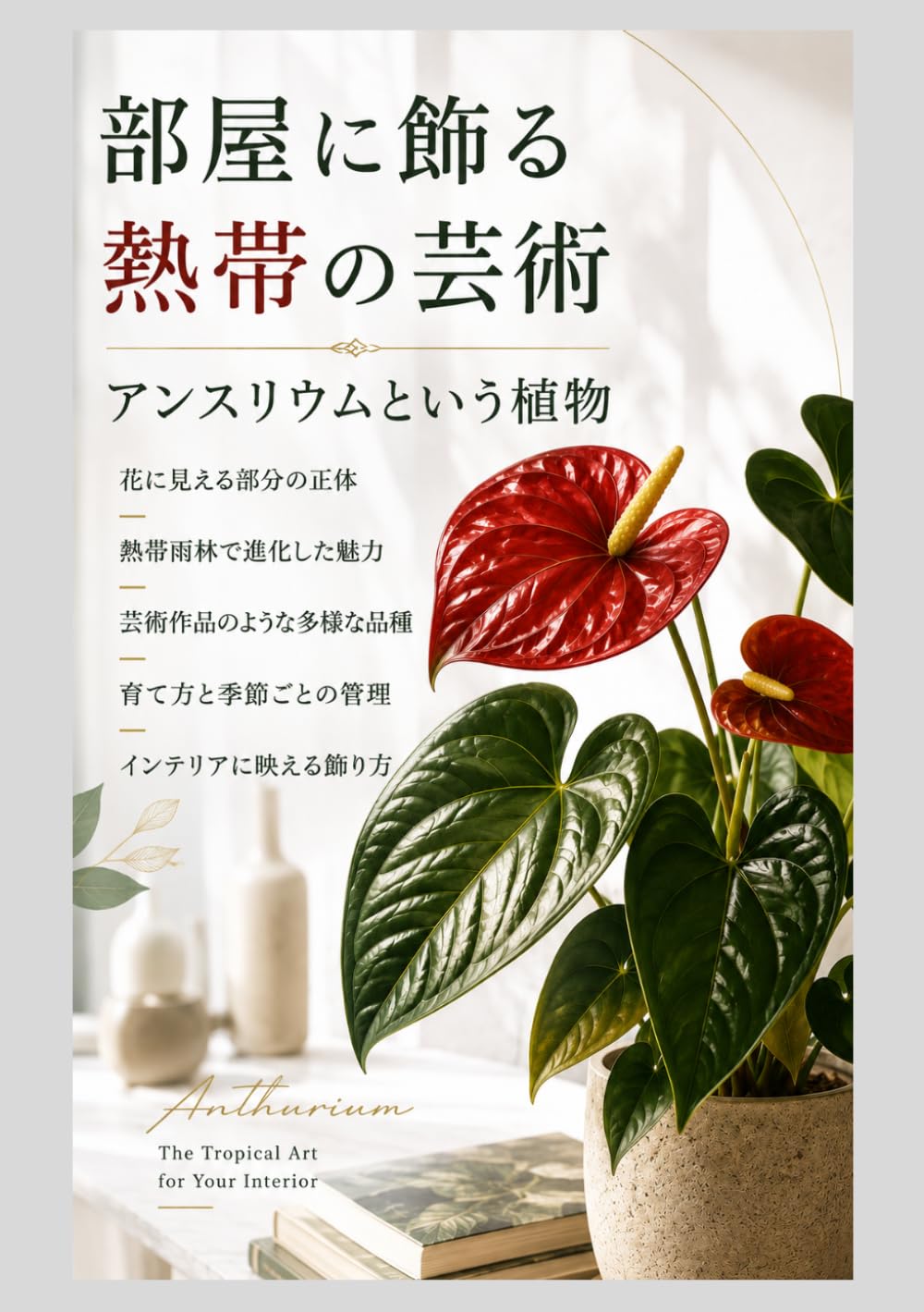 部屋に飾る熱帯の芸術：アンスリウムという植物: インテリアに映える飾り方 (やさしい園芸（観葉植物）)