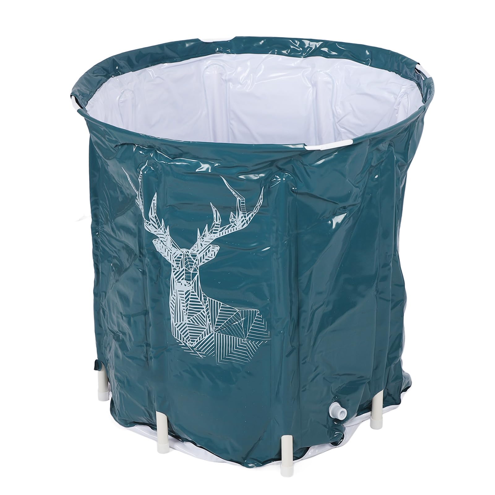 Bañera de Spa Plegable 80L Gran Capacidad PVC Portable Portable Batio de Remojo con Soporte para el Hogar