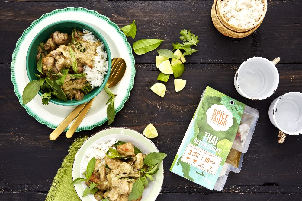 The Spice Tailor - Asian & Indian Curry Sauce Variety Pack, einschließlich Thai Green & Thai Red Curries, Tikka Masala, Korma & Biryani, Vegetarisch - Fakeaway Bundle