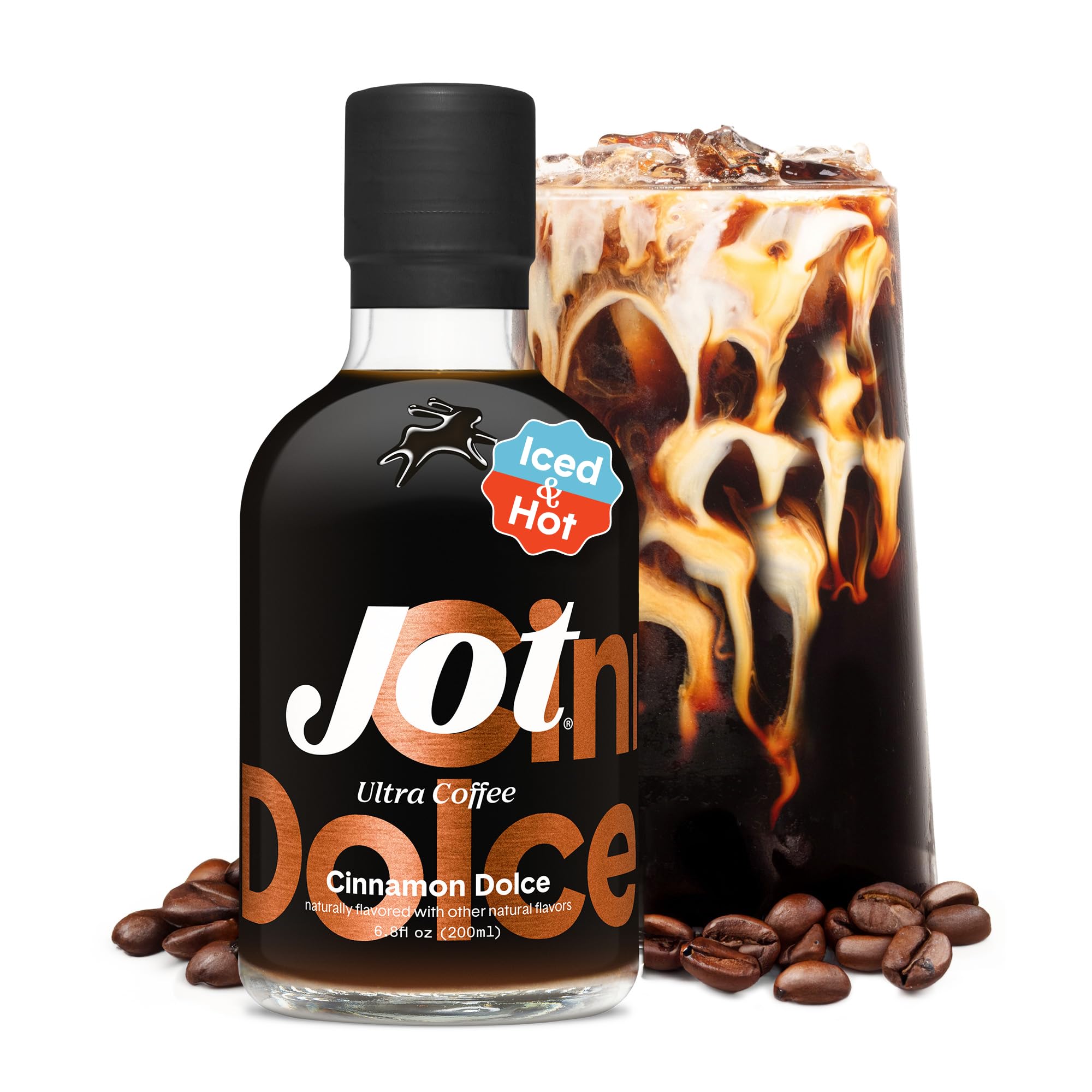 Jot Coffee Concentrate (Cinnamon Dolce) High Caffeine Cold Brew Coffee Concentrate Liquid for Iced Coffees, Instant Espresso, Hot or Cold Instant