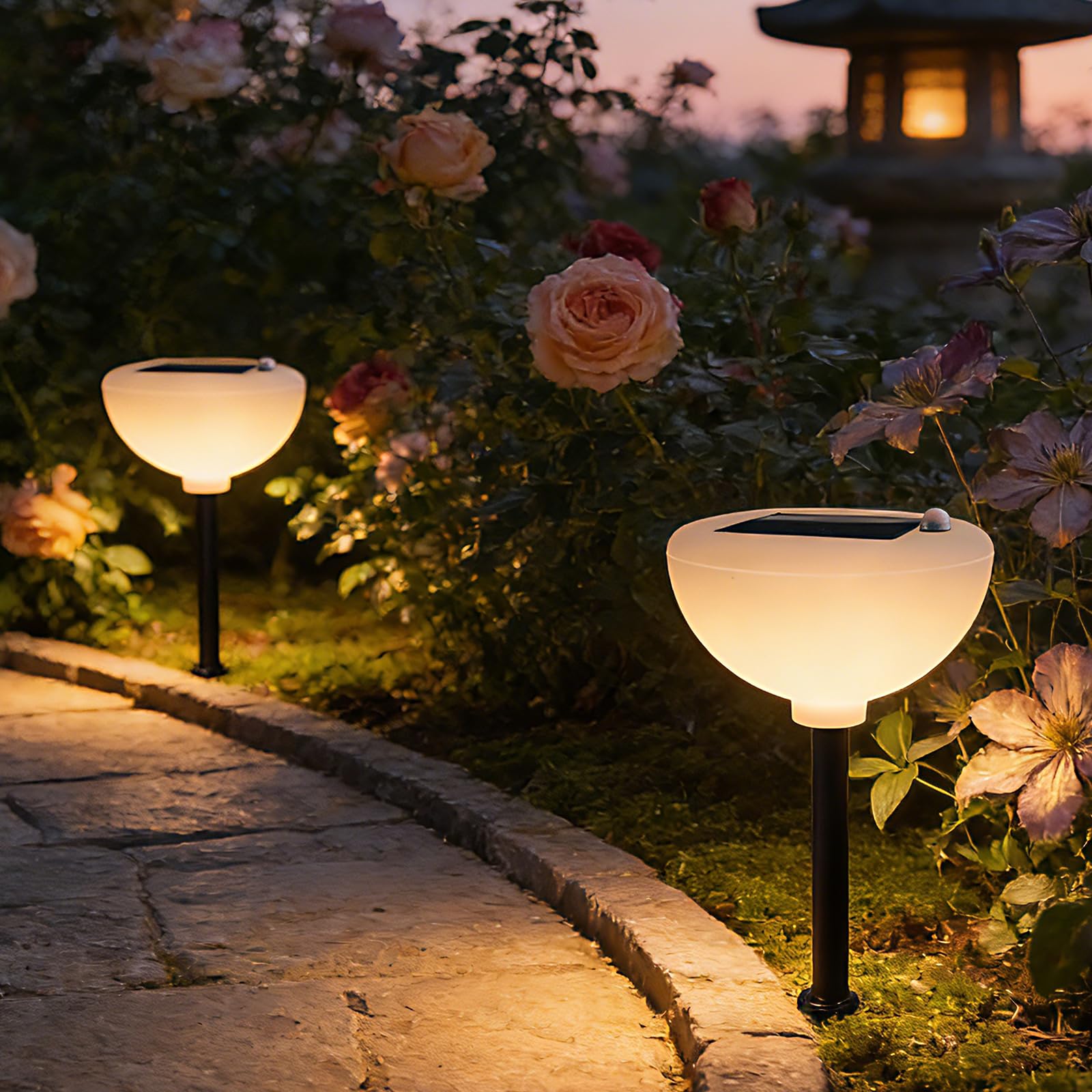Lightdot Solar Pathway Lights Outdoor Bright Solar Powered Garden Lights Dusk to Dawn, Auto On/Off, IP65 Waterproof Decor Landscape Lighting for Yard/Lawn/Walkway/Driveway-2Pack