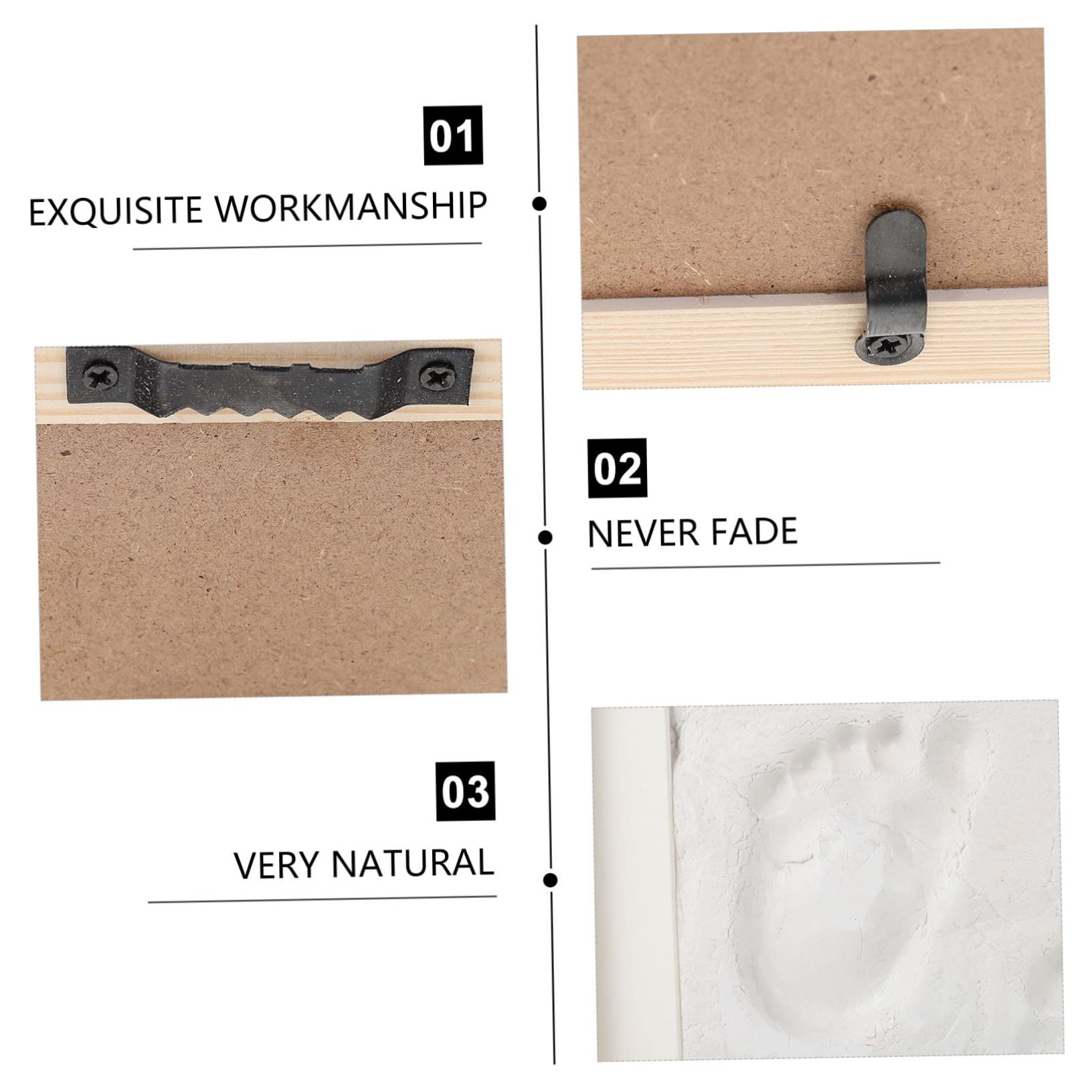 Kit Cornice per Foto Impronta Mani in Legno e Tavoletta D'inchiostro, Portafoto Creativo per Decorazione Casa, Regalo per Ragazzo Ragazza e Famiglia