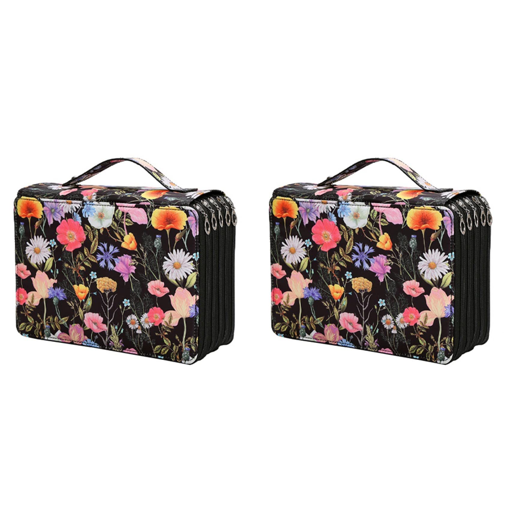 2X Organisateur de Trousse à Crayons de Couleur 250 Fentes avec Sac de Porte-Stylo de Grande Capacité à Fermeture éclair pour étudiant Ou Artiste A