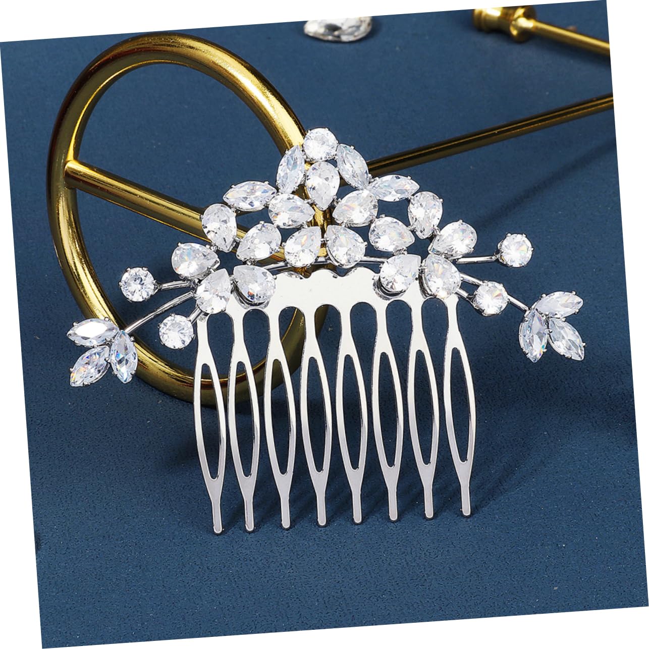 FRCOLOR 4stücke Rhinestone Haarschmuck Für Bräute Wasserfall-haarreif Mit Zirkonia Elegantes Hochzeitsaccessoire Für Damen Leichte Und Komfortable Haarkämme Für Besondere Anlässe