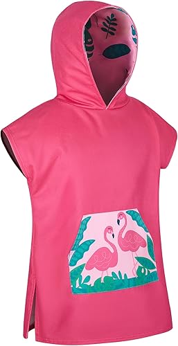 MissShorthair Towel Poncho for Kids, Hooded Beach Towel for Girl&Boy, Surf Poncho Swim Changing Robe Microfiber Bath Towel