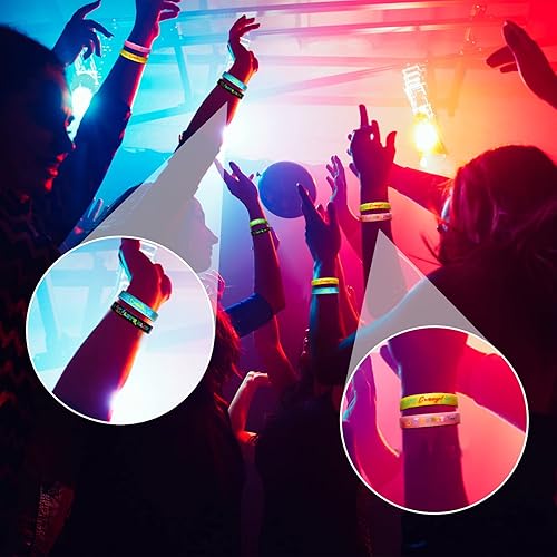 Miniatura 6 de Paquete de 36 pulseras que brillan en la oscuridad, pulseras de neón para fiesta, pulseras de silicona brillantes para recuerdos de fiesta,