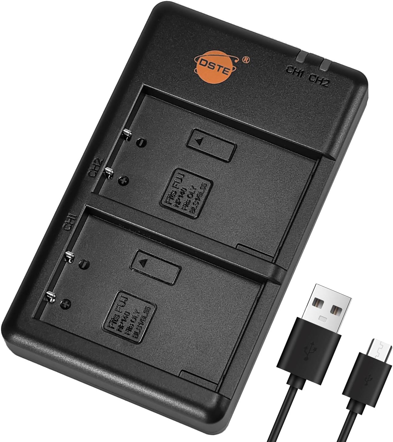 DSTE BCM-5 Battery USB Dual Quick Charger Compatible for Olympus PS-BLS1,BLS-1,PS-BLS5,BLS-5,BLS-50,FUJI NP-140,Olympus E-400 E-410 E-P1 E-P2 E-PL1 E-M10 E-PLE15,FinePix S100FS S200EXR S200FS S205EXR