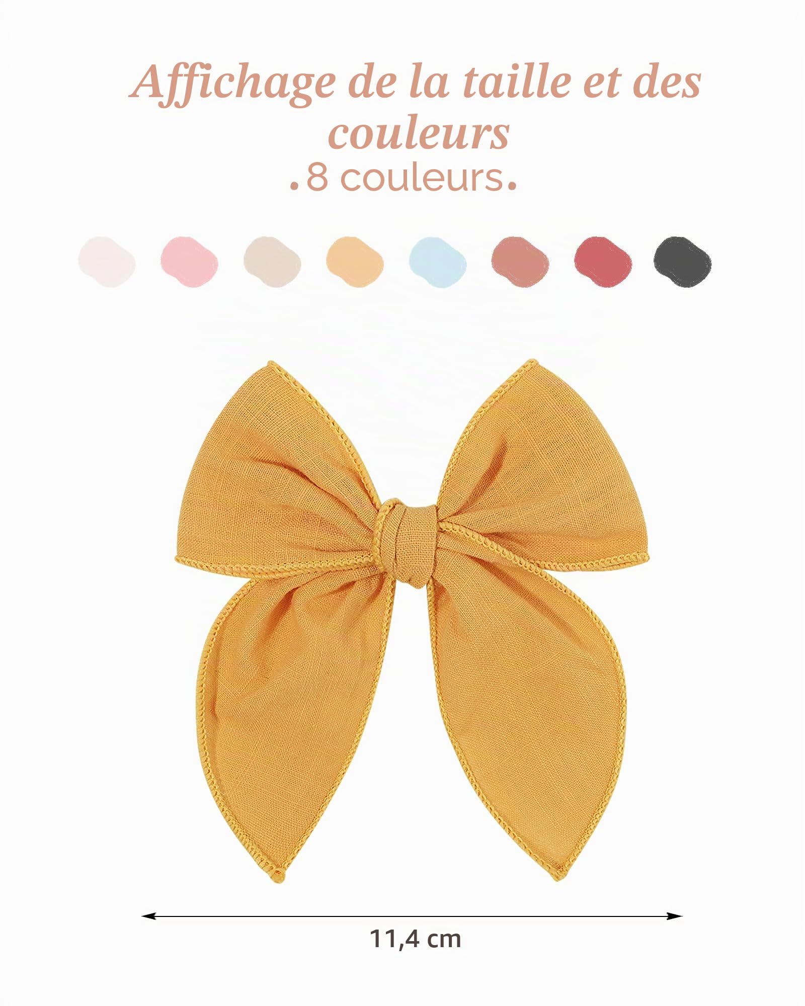 Lot de 8 barrettes à cheveux entièrement doublées pour bébé fille, adolescents, tout-petits, nouveau-nés, enfants