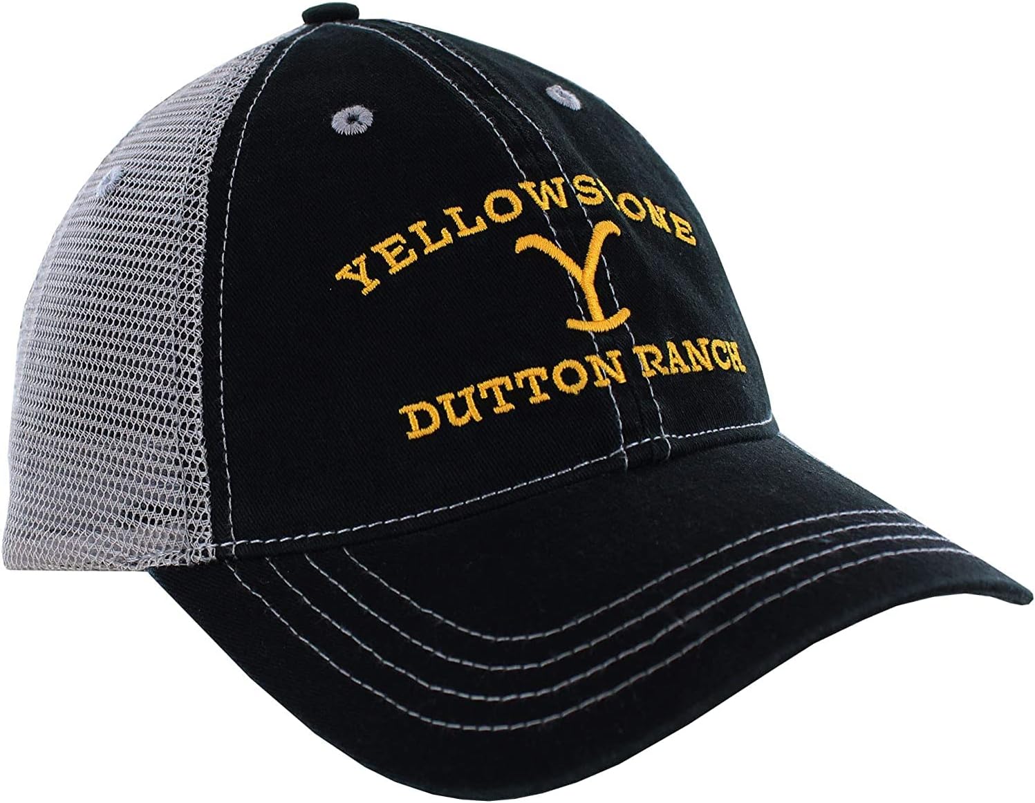 Yellowstone Dutton Ranch Mesh Trucker Hat Blk/Gry