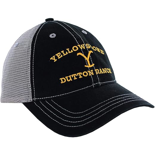 Yellowstone Dutton Ranch Mesh Trucker Hat Blk/Gry