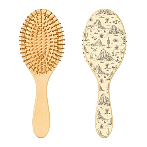 Vintage Desert Wooden Hair Brush with Wood Bristles – Oval