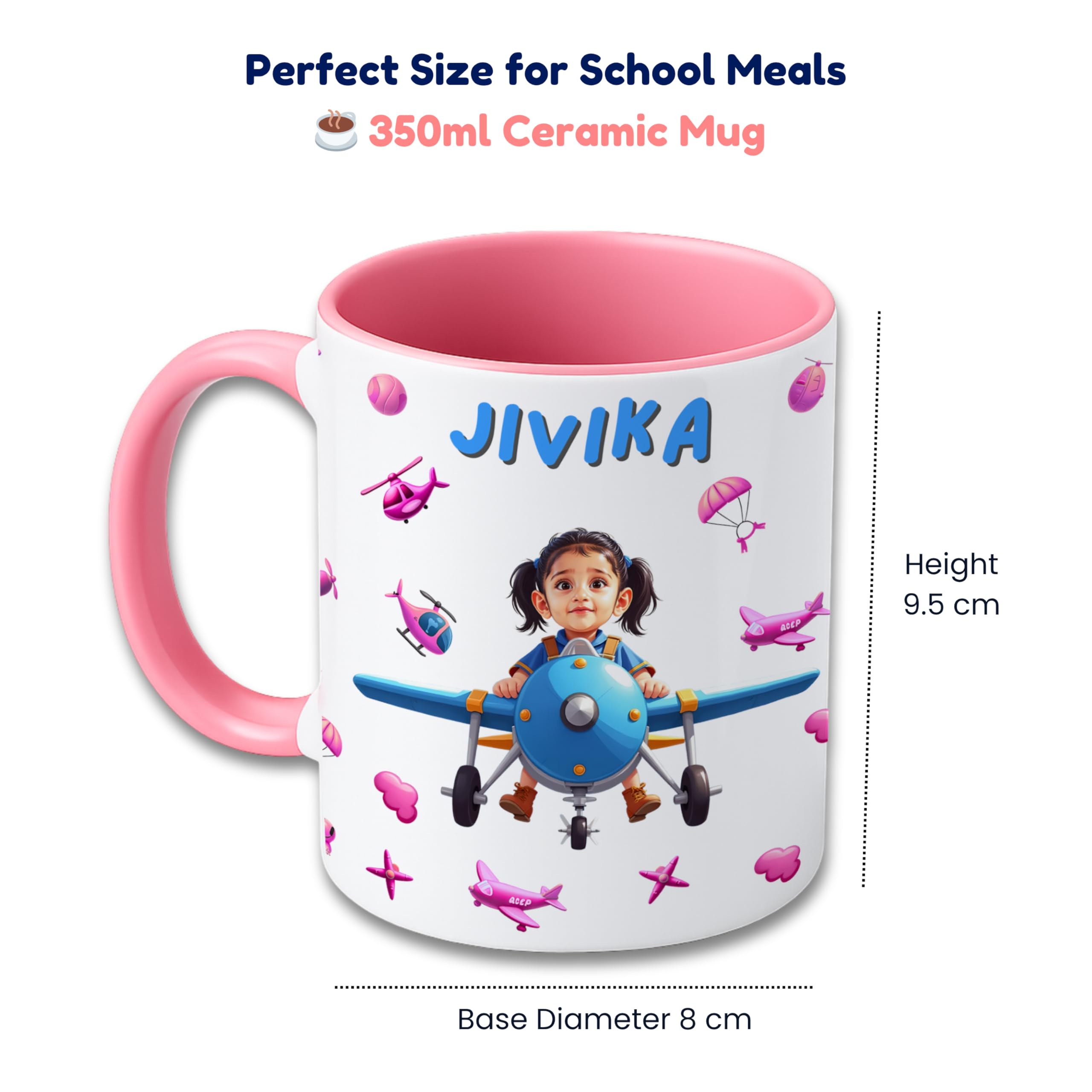 Buy Kidzook Personalised Mug for Kids – Name & Cartoon Photo