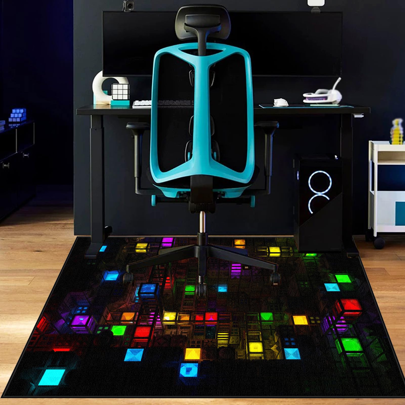 Office Gaming Chair Mat for Hard Floors | Chair Mat for Carpeted Floors Anti-Slip Desk Mat | Computer Gaming Chair Mat for Wooden Floor Protector for Home Office, Carpet Chair Mat 130 x 160 cm