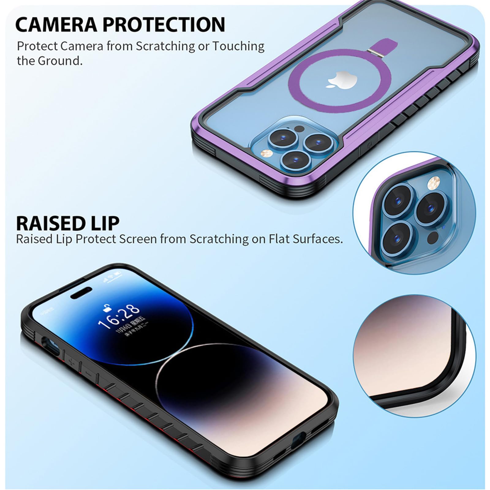 COQUE HYBRID SOFT SNAP (MAGSAFE) IPHONE 15 PRO MAX BLEU MARINE