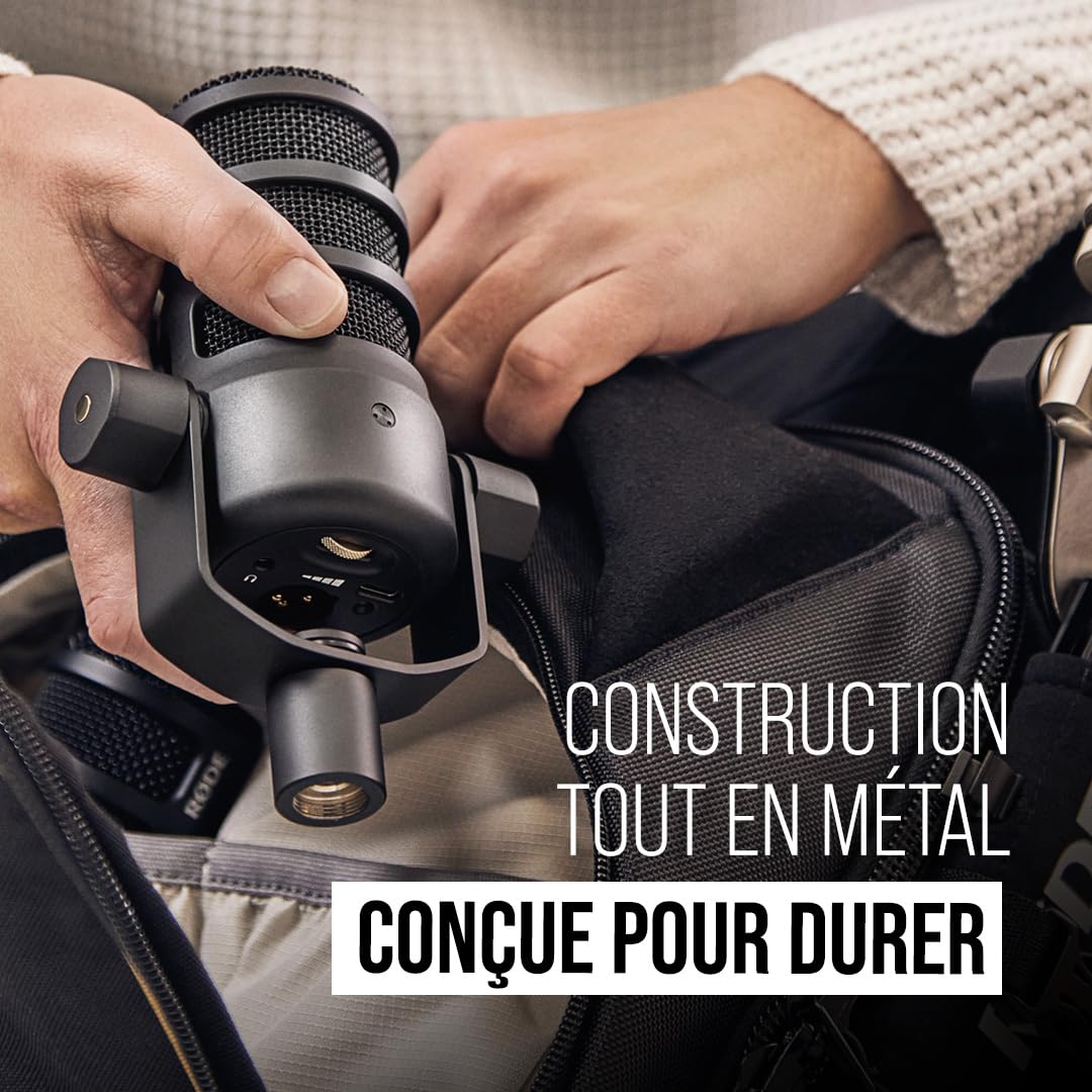 RØDE PodMic USB Microphone dynamique polyvalent de diffusion Avec connectivité XLR et USB pour les podcasts, le streaming, le jeu, la création musicale et de contenu (Noir)