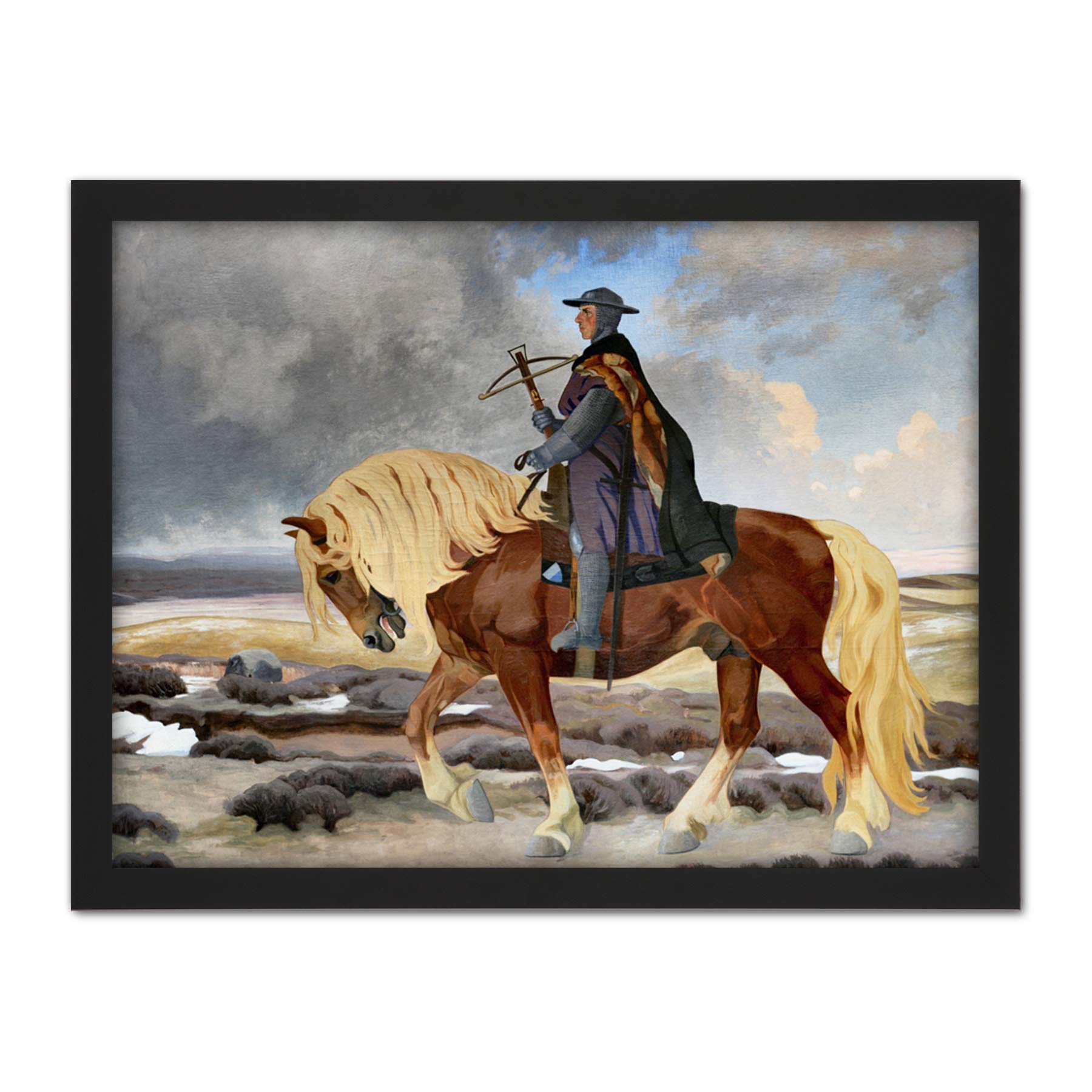 Artery8 Slott Moller Niels Ebbesen Horse Danish Painting Artwork Framed Wall Art Print 18X24 Inch