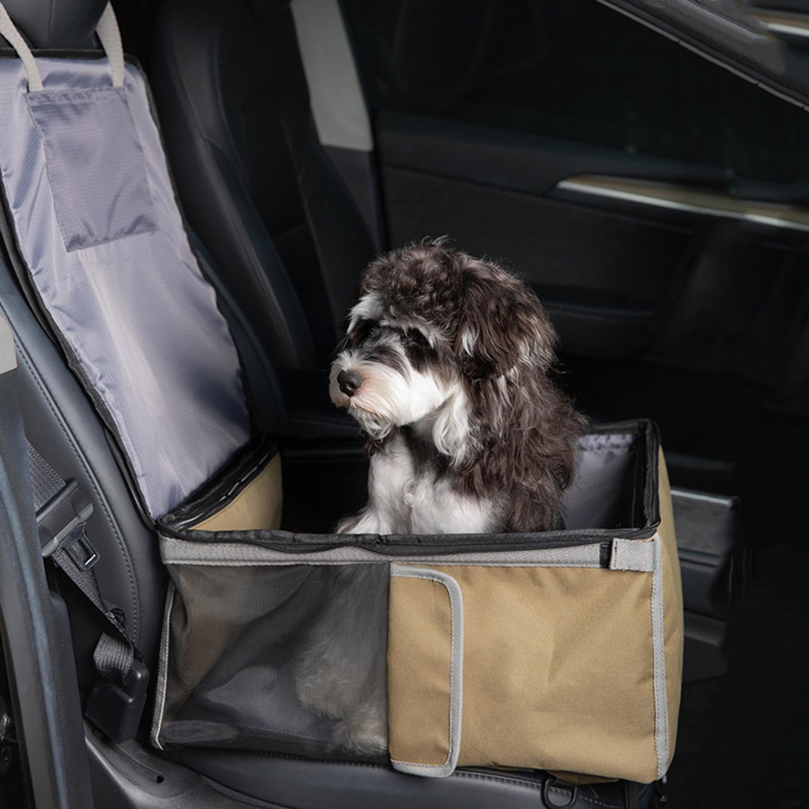 Asiento De Coche Para Perros Portamascotas Convertible | Asiento Elevador Perro Lavable Desmontable Malla Aireada Para Cachorro Gato Raza Pequeña Mediana Coche SUV Gato Viaje