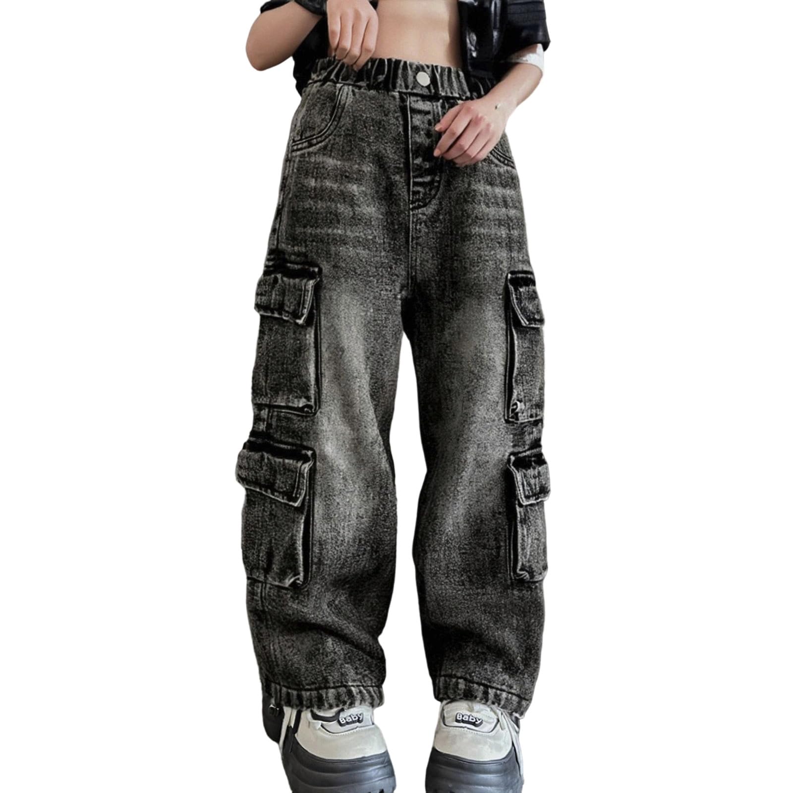 Jean cargo garçon robuste en denim stretch de qualité pour bouger libre - 8