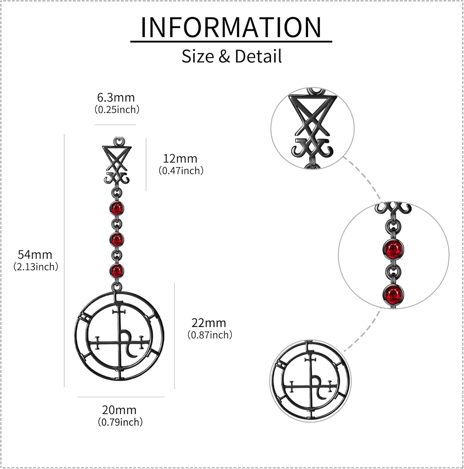 Gothic Cross/Upside Down Cross/Pentagram Necklace for Women Sterling Silver Black Gothic Jewelry for Women - Image 5