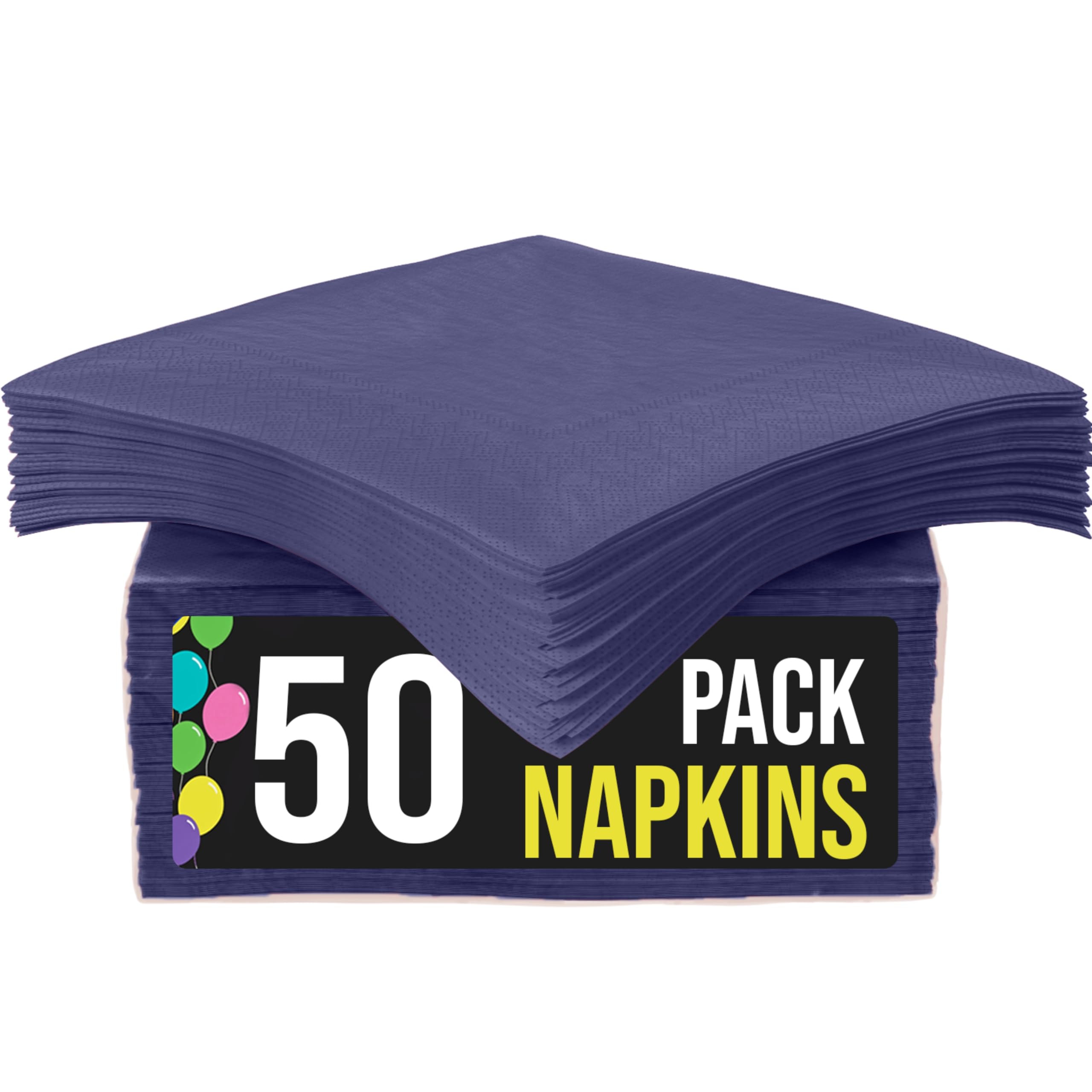 Party Solids Navy Napkins Disposable Everyday 50 Pcs 2 Ply Navy Dinner Napkins Paper Everyday For Parties & Party Supplies