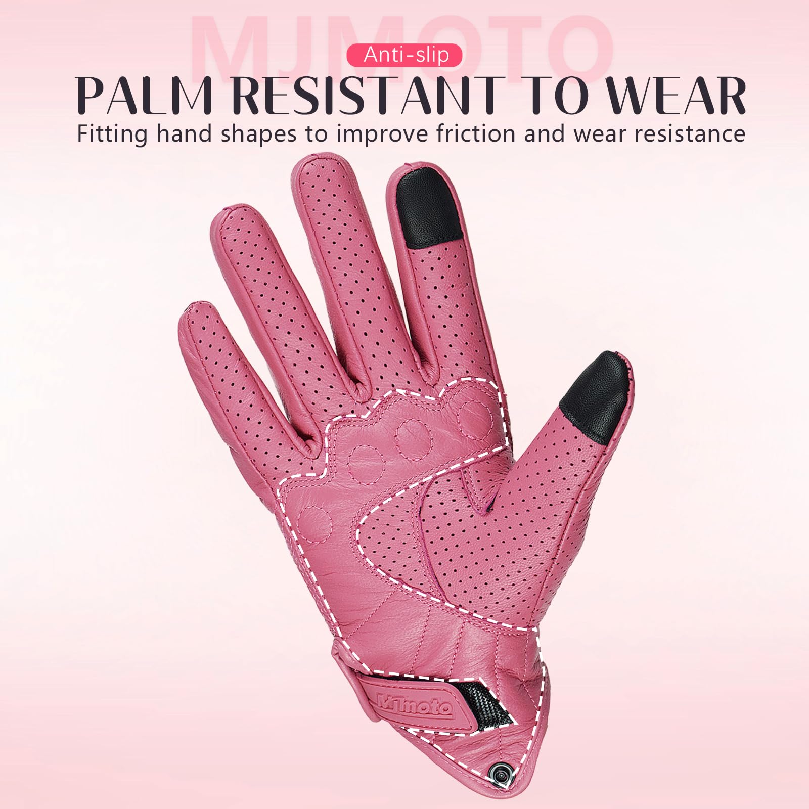 Retro-Leder-Motorradhandschuhe für Damen, Touchscreen-Motorrad-Fahrhandschuhe für Damen, Motocross-Rennen, BMX, MTB, Radfahren