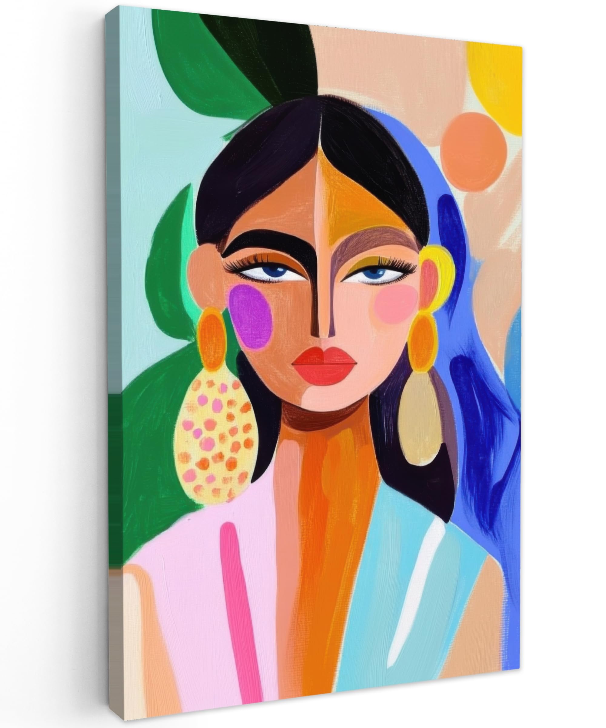 MuchoWow© Canvas Wall Art 16"x24" / 40x60 cm Decor Paintings Prints framed on Canvas Decorations Wallart Portrait - Woman - Modern — image 1