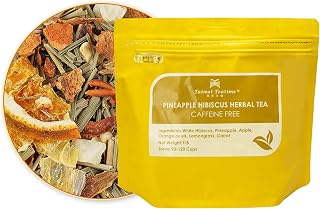 Taimei Teatime Pineapple Hibiscus 1 Lb Loose Leaf Tea, Herbal Tea Leaves Loose Leaf from Germany, Caffeine Free Fruit Tea for Hot and Iced