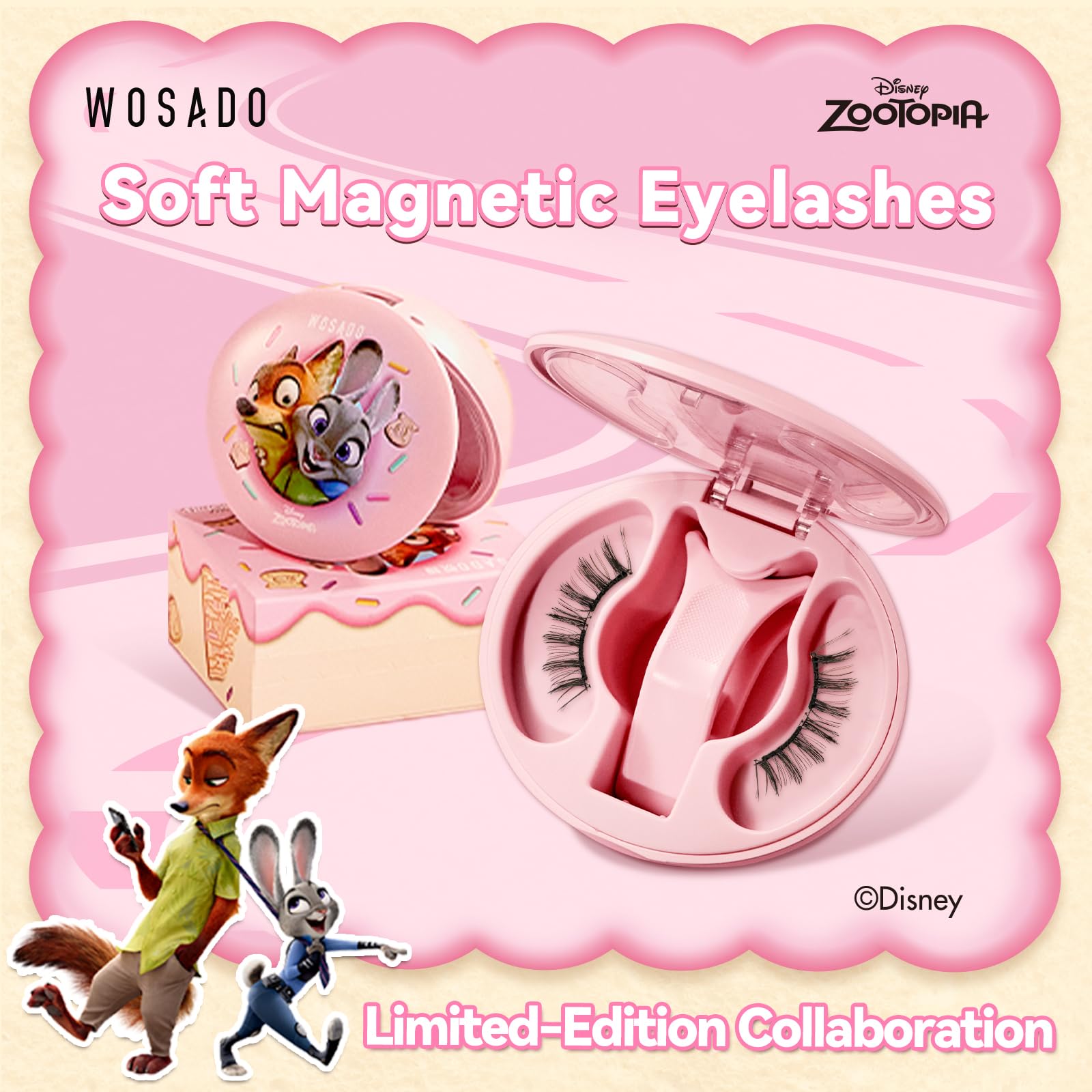 Amazon.com: WOSADO×Zootopia1 Soft Magnetic Eyelashes Kit with